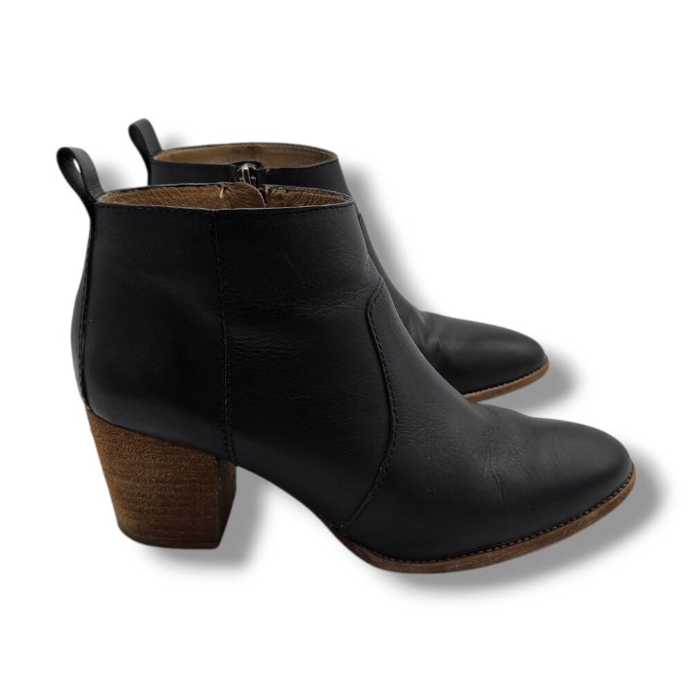 Madewell Brenner Boots Womens‎ 8.5 Black Leather Ankle Zip Bootie